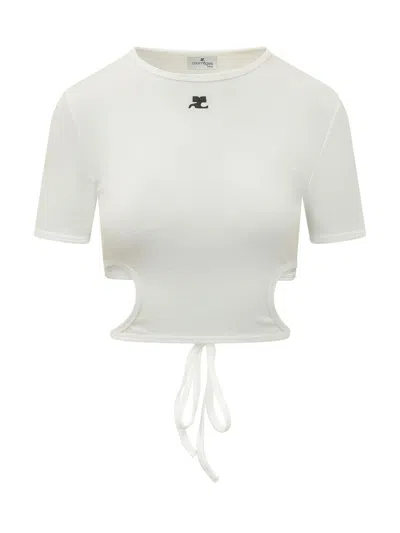 Courrèges Courreges Cut-out Detail T-shirt In White