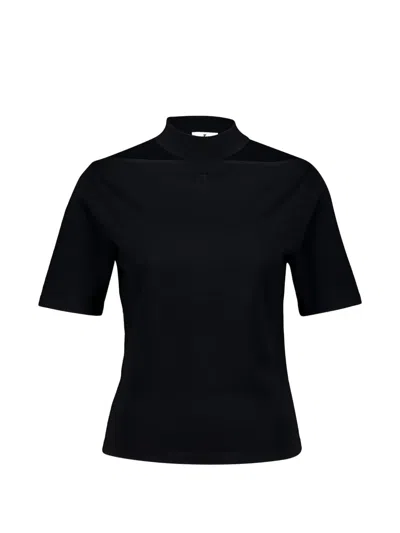Courrèges Ac Straight Dry Jersey Cotton T-shirt In Gray