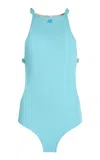 Courrèges Cutout One-piece Swimsuit In Blue