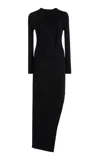 Courrèges Cutout Rib-knit Midi Dress In Black