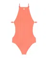 Courrèges Cut-out Swimsuit In Brown