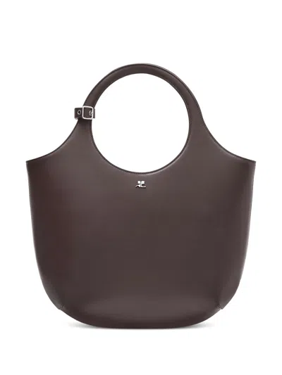 Courrèges Dark Brown Holy Medium Tote
