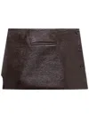 Courrèges Dark Brown Oblique Vinyl Mini Skirt In Dark Brown