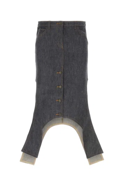 COURRÈGES DARK GREY SKIRT WITH ASYMMETRIC HEM
