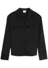Courrèges Darted Satin Shirt In Black
