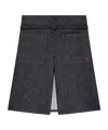 Courrèges Denim Back Panel Shorts In Black
