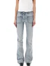Courrèges Light Blue Low-rise Bootcut Jeans In Blue