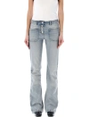 Courrèges Light Blue Low-rise Bootcut Jeans In Denim Blue