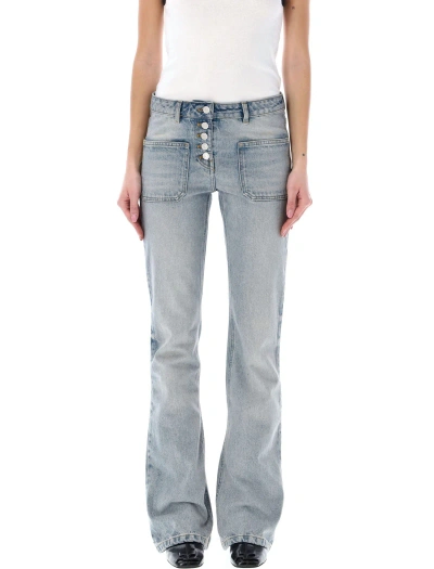 Courrèges Light Blue Low-rise Bootcut Jeans