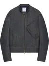 Courrèges Courreges Scuba Denim Bomber Jacket Grey In Grey