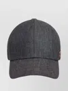 Courrèges Denim Cap With Curved Peak And Contrast Stitching