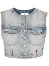 Courrèges Denim Cropped Vest