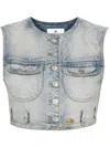 Courrèges Denim Cropped Vest