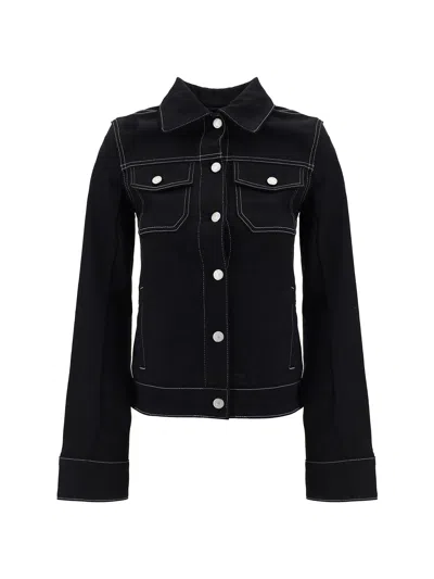 Courrèges Denim Jacket In Black/white