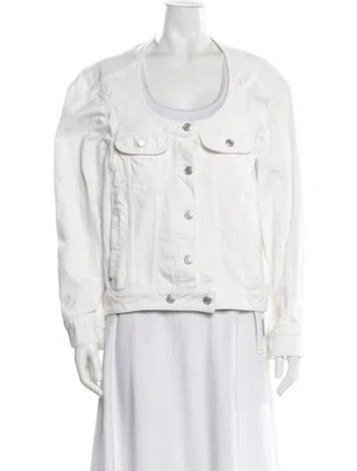 Pre-owned Courrèges Denim Jacket In White