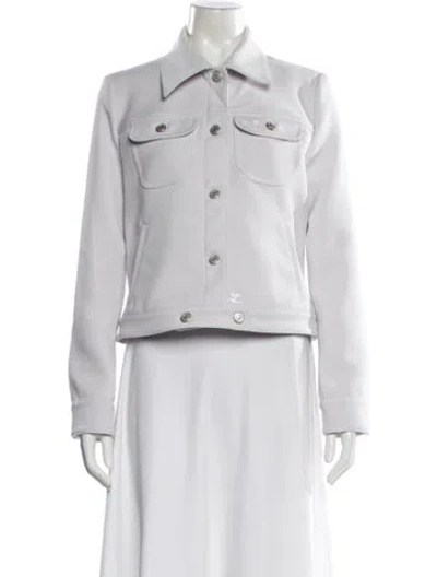 Pre-owned Courrèges Denim Jacket In White