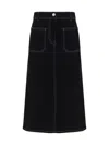 Shop Courrèges Denim Midi Skirt