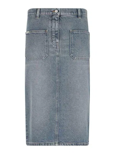 COURRÈGES DENIM MIDI SKIRT
