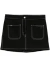 Courrèges 2-pocket Topstitched Denim Mini Skirt In Black