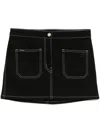 Courrèges 2-pocket Topstitched Denim Mini Skirt In Black