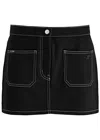 Courrèges 2-pocket Topstitched Denim Mini Skirt In Black And White