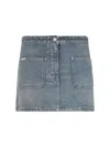Courrèges Blue 2-pocket Denim Miniskirt In Blue