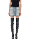 Courrèges Denim Mini Skirt In Blue