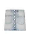 Courrèges Denim Mini Skirt In Light Blue