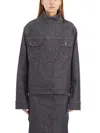 Courrèges Oversized Denim Motorbiker Jacket