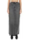 Courrèges Heritage Cut-out Stonewashed Denim Skirt