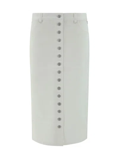Courrèges Multiflex Denim Skirt In White