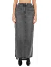 Courrèges Courreges Woman Denim Skirt Grey Size 4 Cotton In Grey