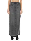 Courrèges Courreges Woman Denim Skirt Grey Size 4 Cotton In Grey