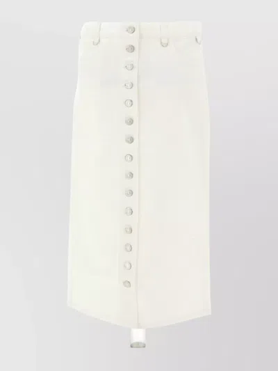 Courrèges Denim Skirt With Back Pockets In White