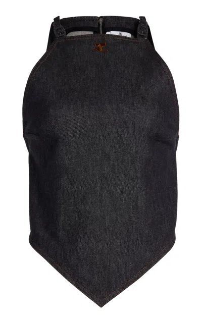 Courrèges Denim Tank Top In Blue