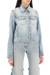 Courrèges Light-wash Button-up Denim Jacket In Blue