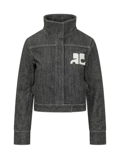 Courrèges Courreges Denim Tweed Jacket In Gray