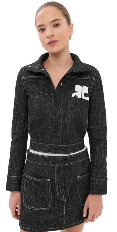 Courrèges Denim Tweed Jacket Black/heritage White