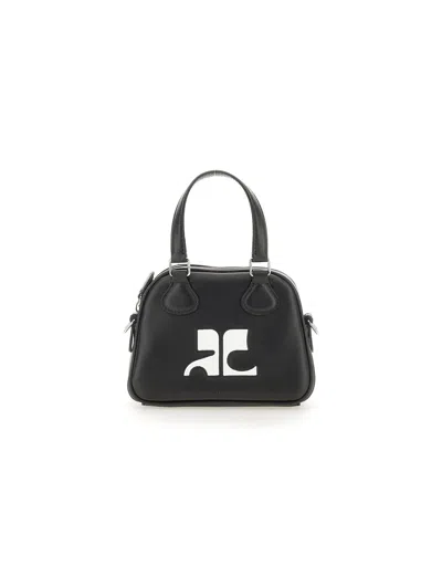 Courrèges Designer Handbags Mini Bowling Bag In Black