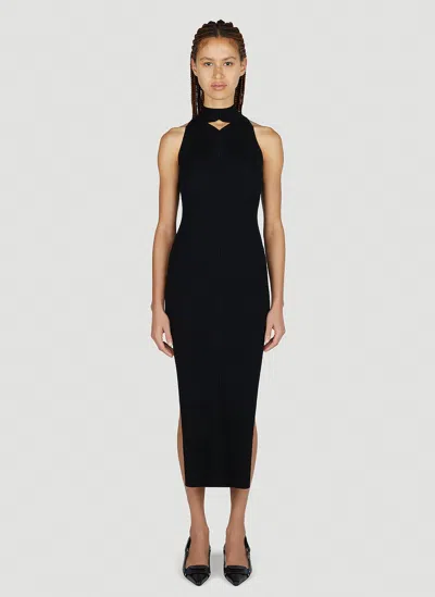Courrèges Diamond Knit Dress In Black