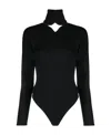 Courrèges Black Drop Volcano Jersey Bodysuit In Black