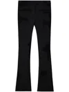 Courrèges Distressed-effect Flared Trousers In Black