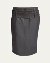 Courrèges Double-belt Denim Skirt