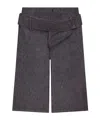 Courrèges Buttoned Knee-length Shorts With Rear And Side Pockets In Gray