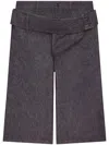 Courrèges Buttoned Knee-length Shorts With Rear And Side Pockets In Grey