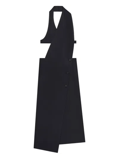 Courrèges Double-breasted Crossover-front Midi Dress In Black