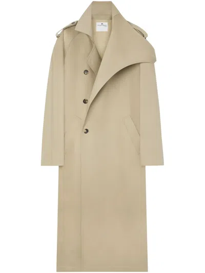 Courrèges Double-breasted Trench Coat In Brown