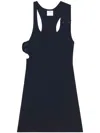 Courrèges Courreges Black Cotton Mini Dress In Blue