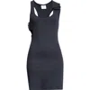 Courrèges Courreges Black Cotton Mini Dress In Navy