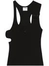 Courrèges Asymmetric Midnight Blue Tank Top In Black